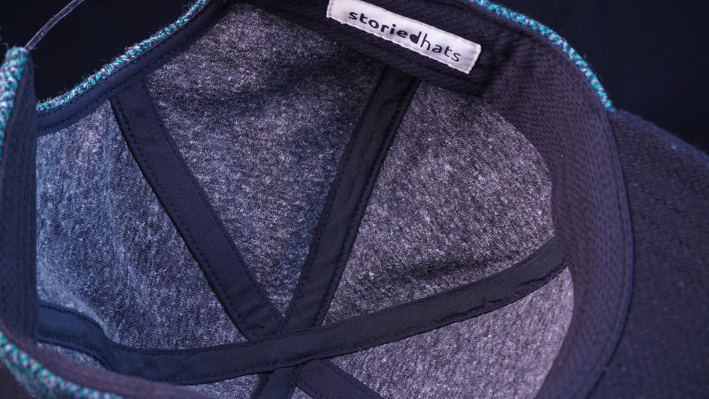 Emerald Herringbone Wool 6-Panel