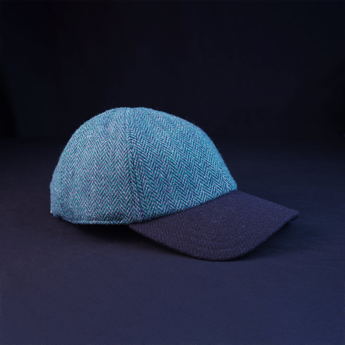Emerald Herringbone Wool 6-Panel