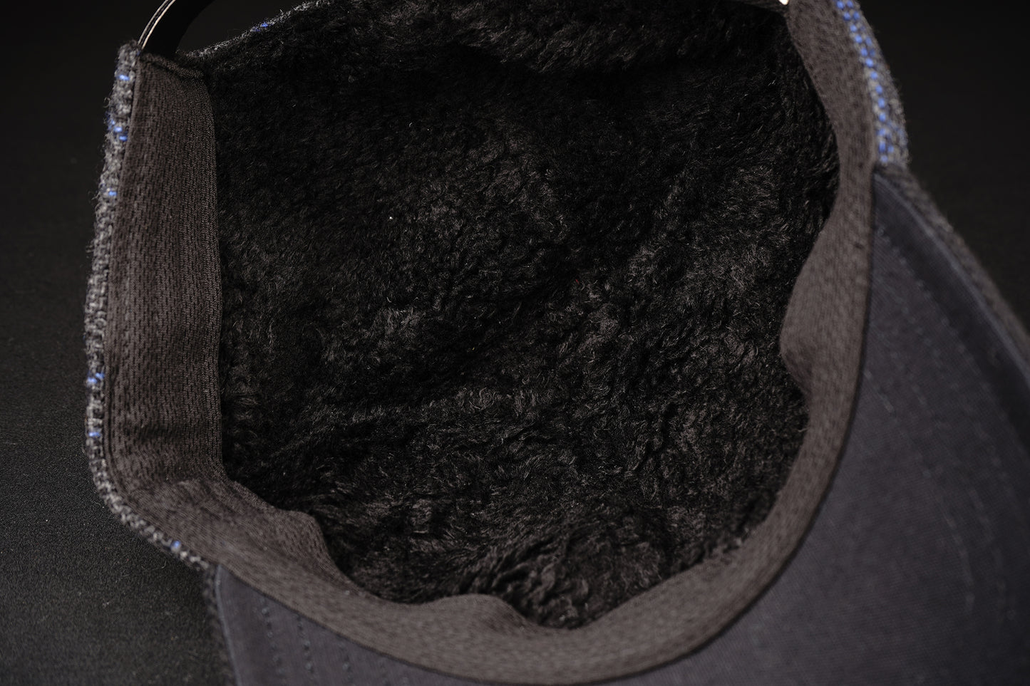 Black & Blue Wool 6-Panel w/ Sherpa Fleece Liner