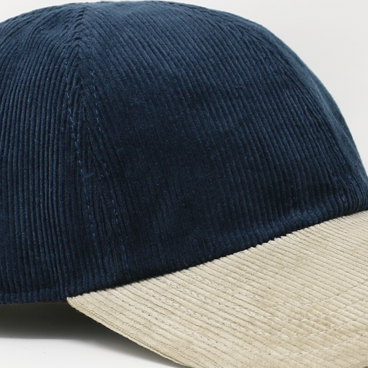 Corduroy Color 6-Panel Navy & Beige
