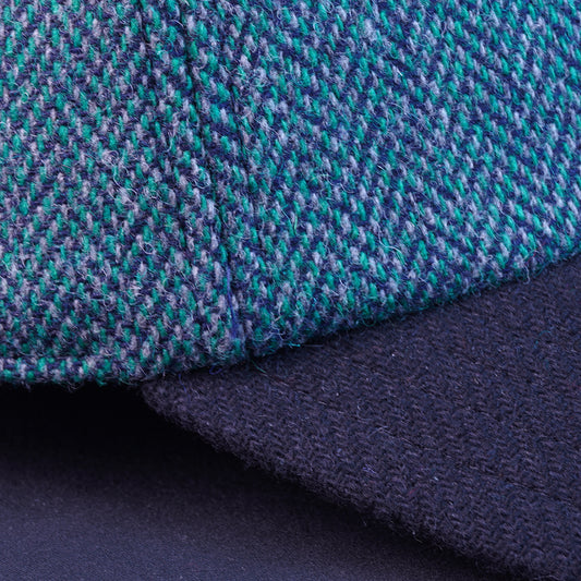 Emerald Herringbone Wool 6-Panel