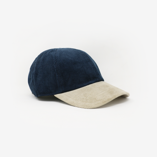 Corduroy Color 6-Panel Navy & Beige