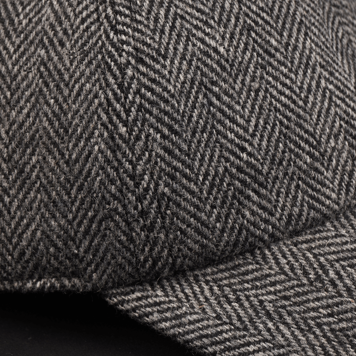 Black & Grey Wool Herringbone
