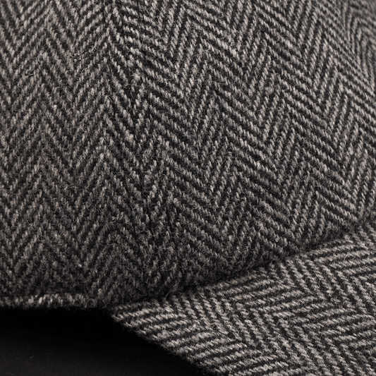 Black & Grey Wool Herringbone