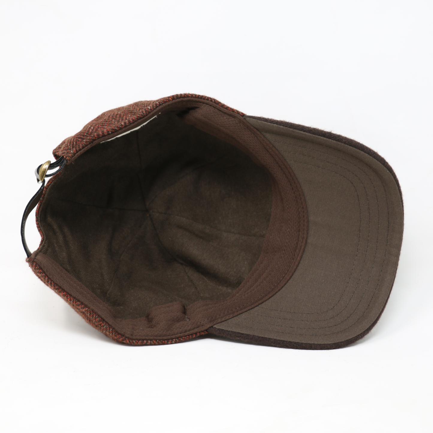 Crimson & Brown Wool Herringbone