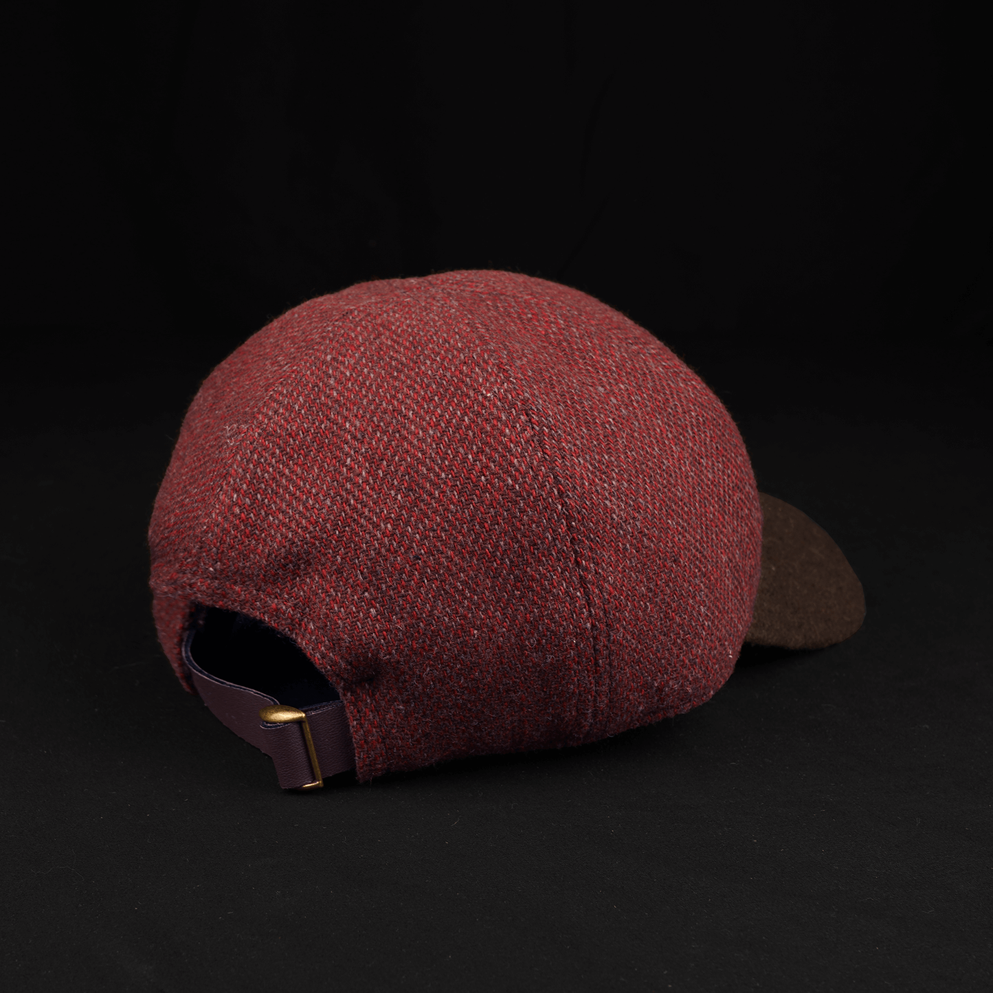 Crimson & Brown Wool Herringbone