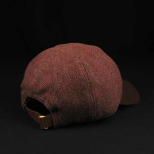Crimson & Brown Wool Herringbone