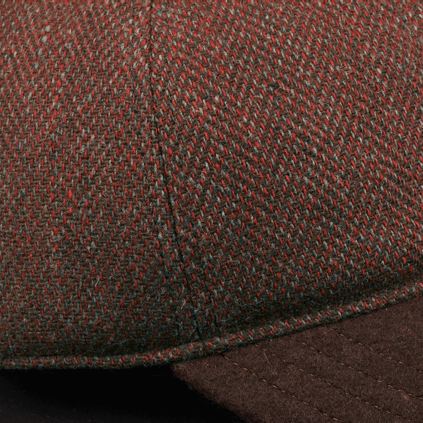 Crimson & Brown Wool Herringbone